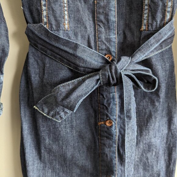 Ben Sherman Y2K Denim Dress with tie belt - Picture 4 of 9